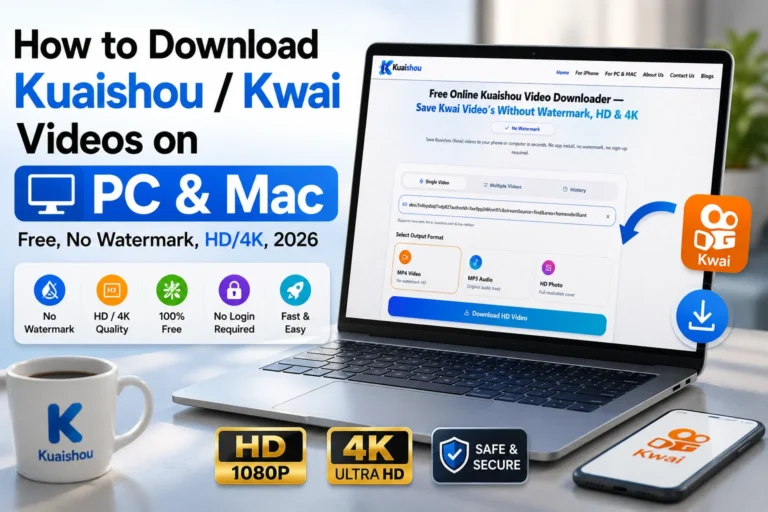 Kuaishou Kwai video downloader on PC and Mac for free HD 4K videos without watermark